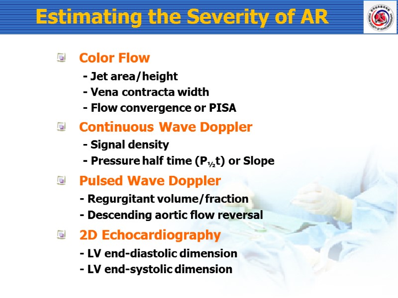 Estimating the Severity of AR Color Flow       